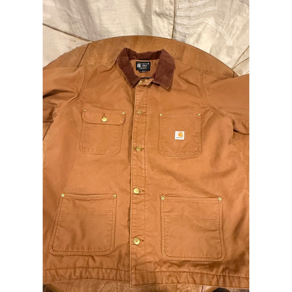 Carhartt Loose Fit Firm Duck Blanket-Lined Chore Coat -XL - Brown